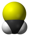 Ball-and-stick model of the thioformaldehyde molecule