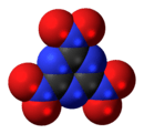 Space-filling model of the trinitrotriazine molecule