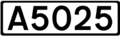 A5025 road shield
