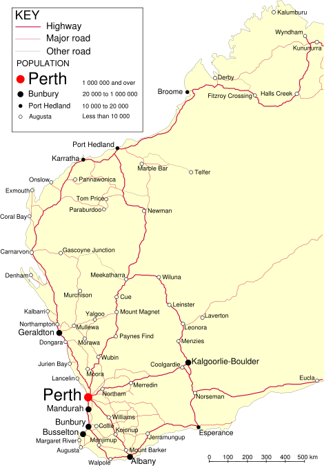 Map of Western Australia