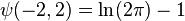 \psi(-2,2)=\ln(2\pi)-1