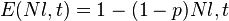 E(Nl,t) = 1 - (1 - p)Nl,t