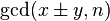 \operatorname{gcd}(x\pm y,n)