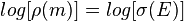  log[\rho(m)]= log[\sigma(E)] 